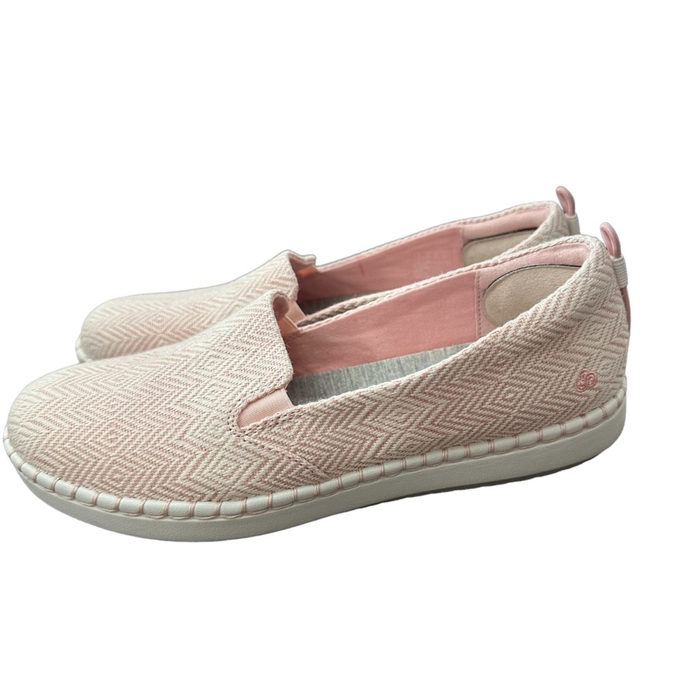 Clarks Cloudsteppers Women's 10M Pink White Slip On Comfort Sneakers Casual